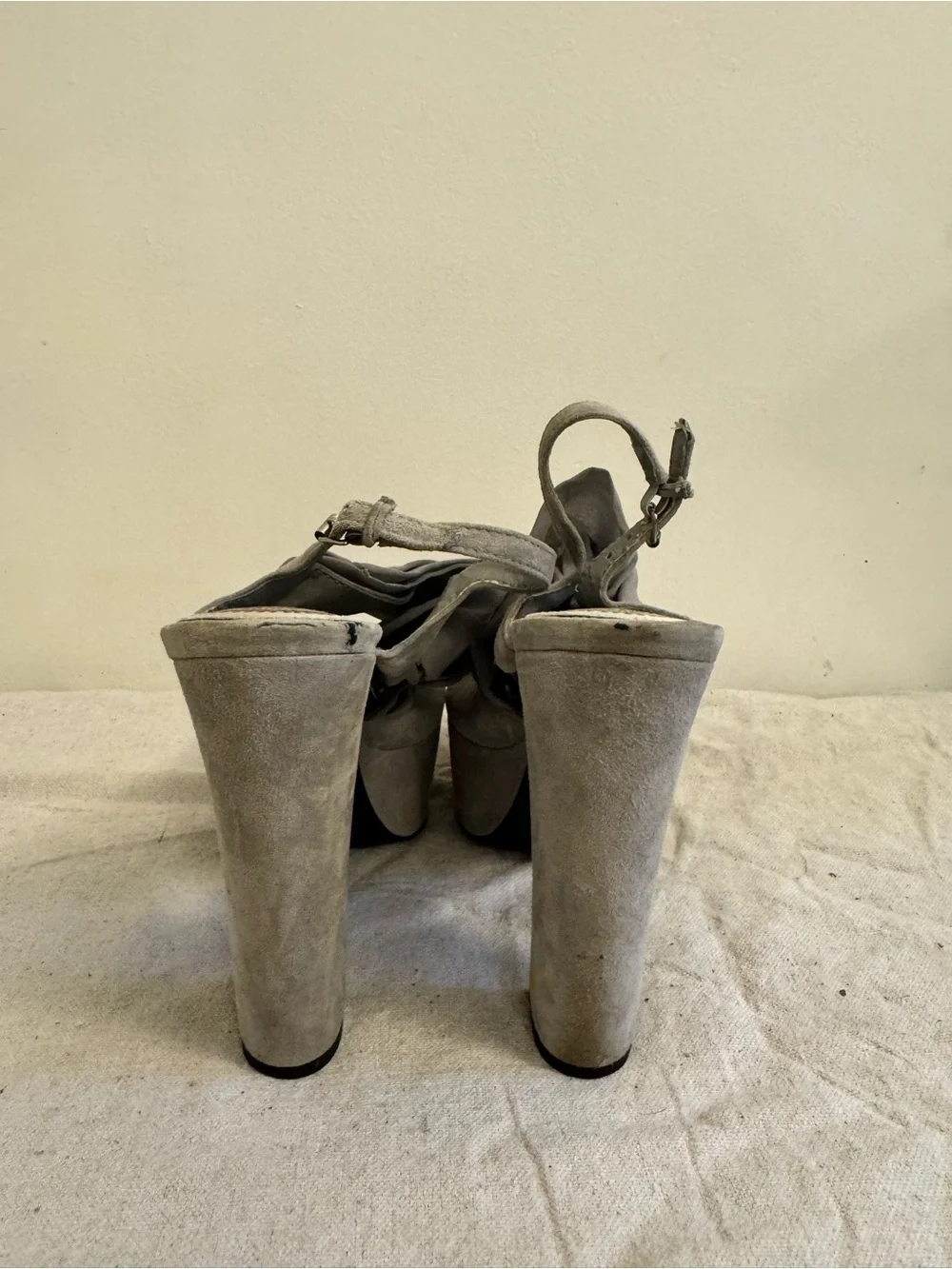 Gray Women's Wrap-Style Platform Sandals
